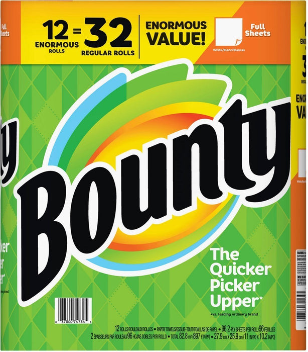 Bounty Full Sheet 2-Ply Paper Towels, 12 ct