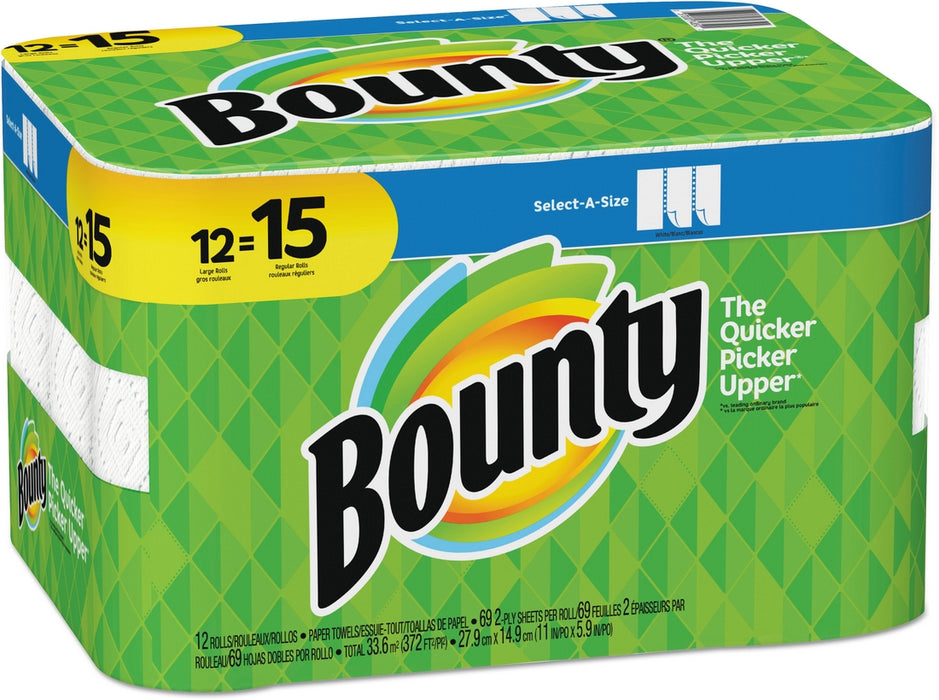 Bounty Essentials Select-A-Size Paper Towels, 2-Ply, 5.9 x 11, 12 ct