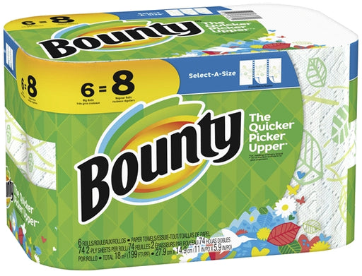 Bounty Select-A-Size Paper Towels with Print, 6 ct