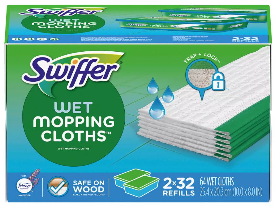 Swiffer Sweeper Wet Refills, Lavender Vanilla And Comfort , 64 ct