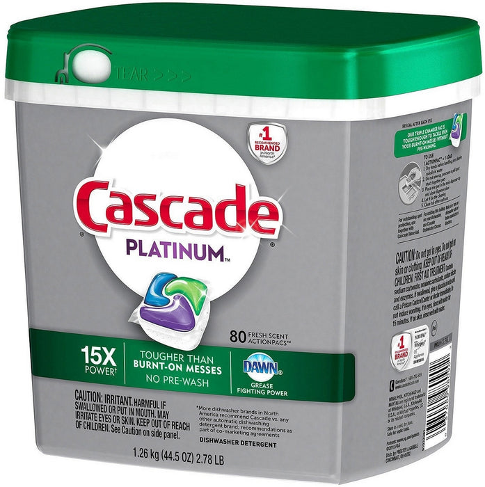 Cascade Platinum ActionPacs Dishwasher Detergent, 80 ct