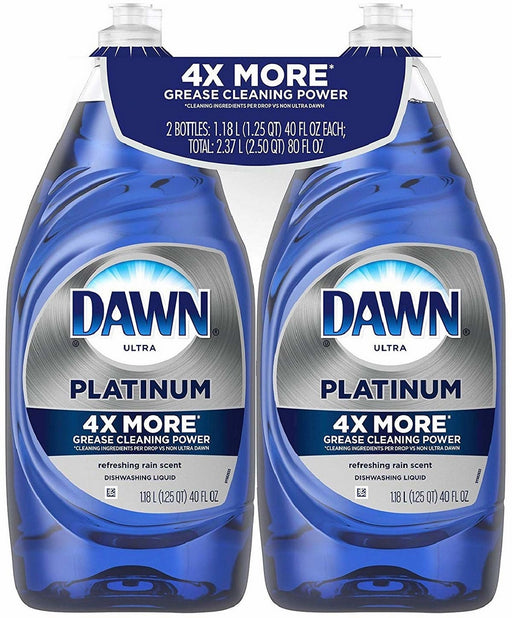 Dawn Platinum Dishwashing Liquid Dish Soap, 2 x 40 oz