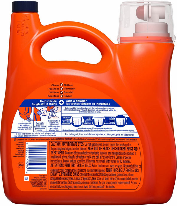 Tide with Bleach Alternative Original Liquid Laundry Detergent, 138 oz