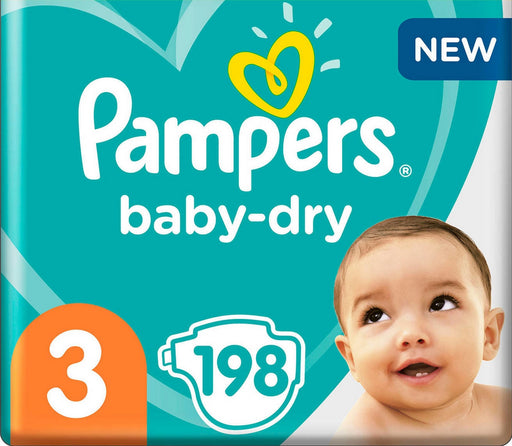 Pampers Baby Dry Diapers, Size 3, 198 ct