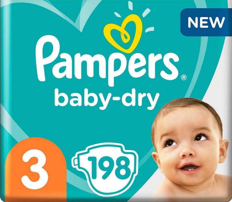 Pampers Baby Dry Diapers, Size 3, 198 ct