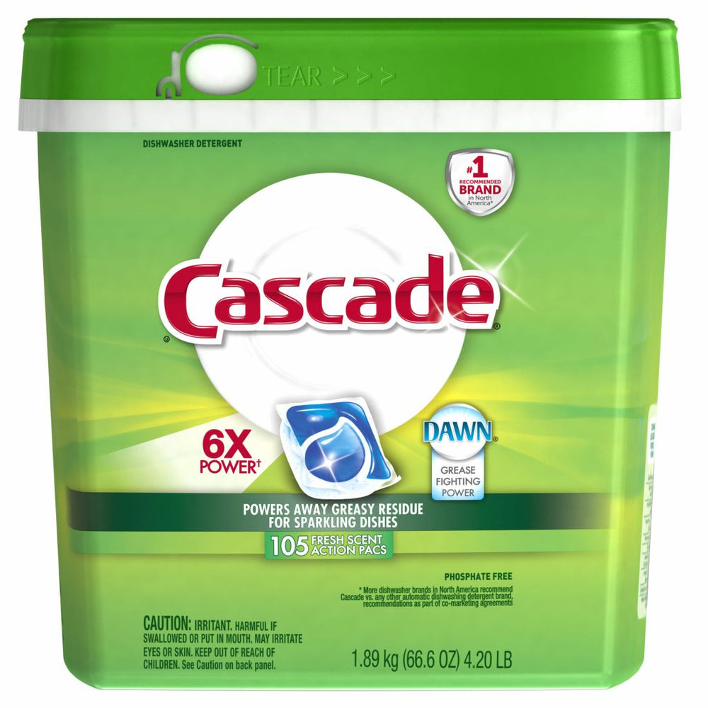 Cascade Fresh Scent Action Pacs Diswasher Detergent, 105 ct