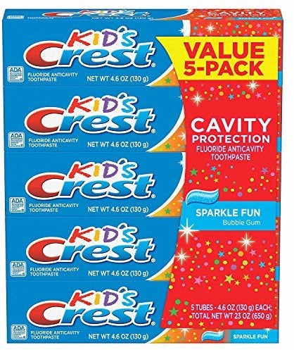 Crest Kids Fluoride Anticavity Toothpaste, Sparkle, 5 x 130 gr