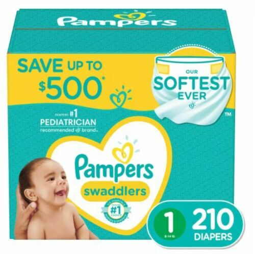 Pampers Swaddlers Diapers, Size 1 , 210 ct