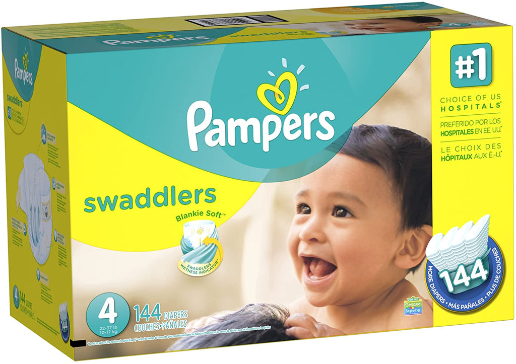 Baby Diaper 144 Ct Diapers Pampers Swaddlers Diapers, Size 4, 144 Ct —