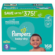 Pampers Baby Dry Diapers, Size 5, 168 ct