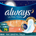 Always Ultra Thin Overnight Pads with Flexi-Wings, Size 4, Value Box, 76 ct