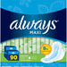 Always Maxi Long Super Pads with Flexi-Wings, Size 2, Value Box, 90 ct