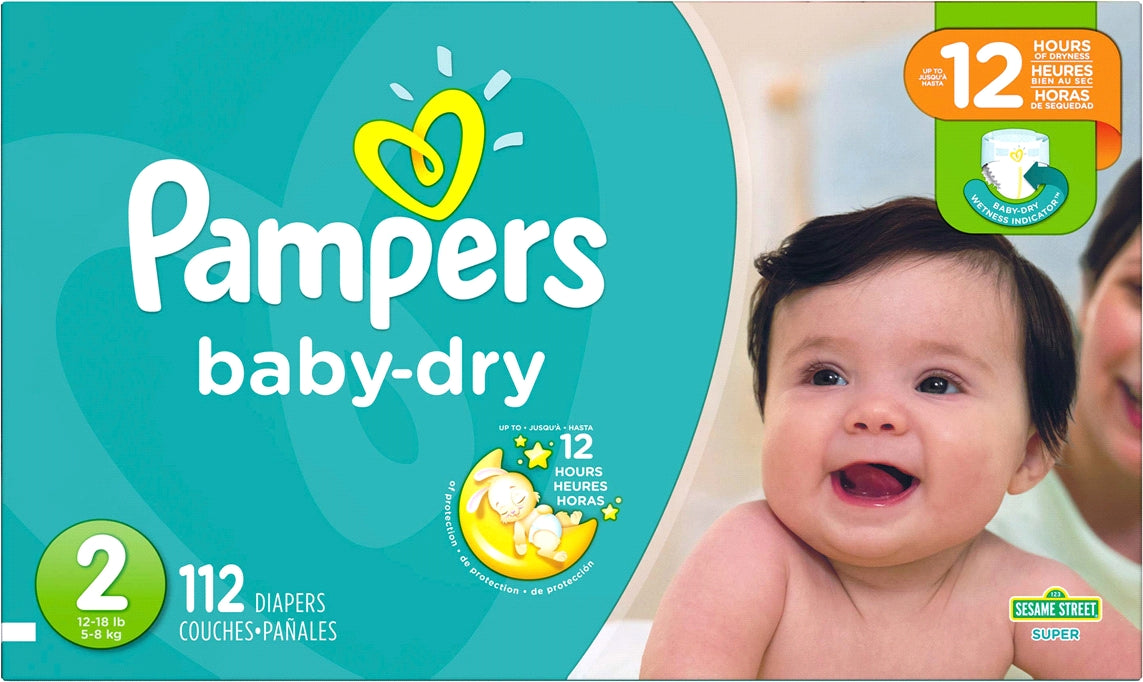Pampers Baby-Dry Diapers Size 2, 112 ct