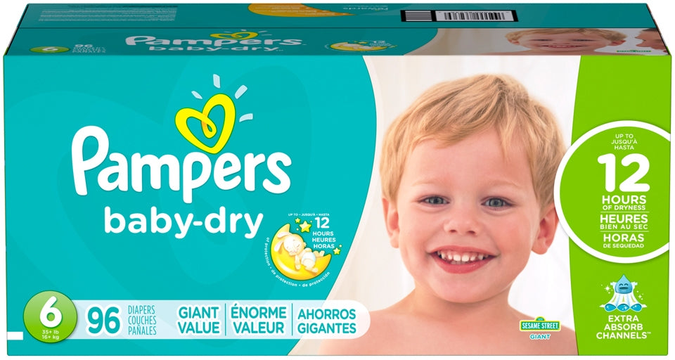 Pampers Baby Dry 12 Hour Protection Diapers Size 6 16 Kg 96 Ct