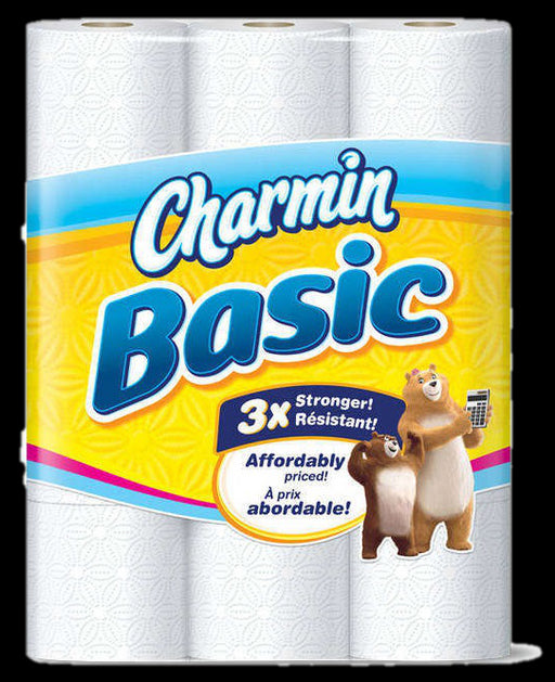 Charmin Basic Toilet Paper, 286 1-ply sheets, 9 rolls