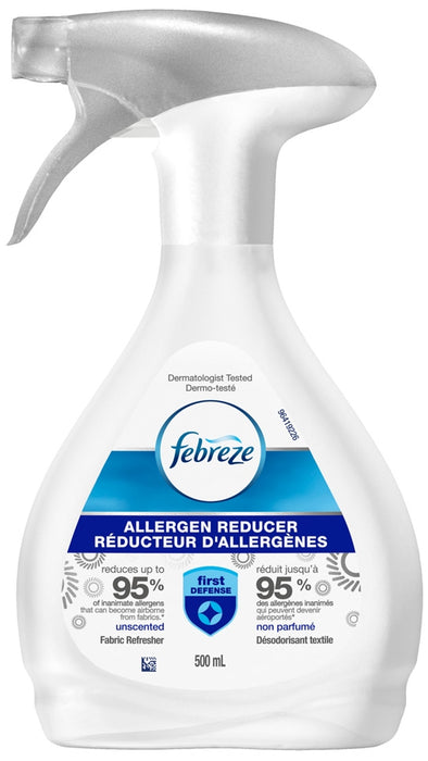 Febreze Allergen Reducer Unscented Fabric Refresher, Dermatolist Tested, 500 ml