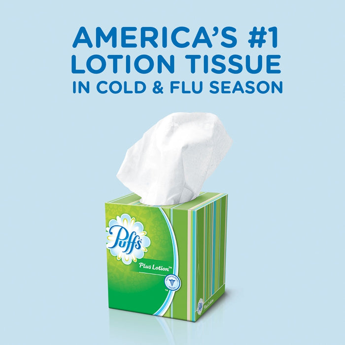 Puffs Plus Lotion White Facial Tissue Value Pack, 124 2-ply sheets, 8 ct