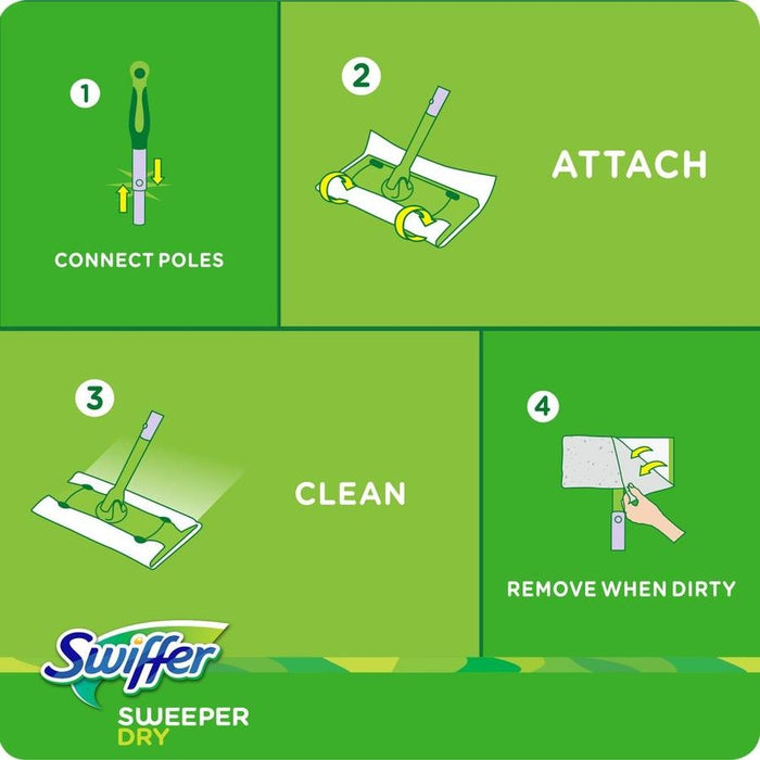 Swiffer Sweeper Dry + Wet Dust Mop, 11 pcs