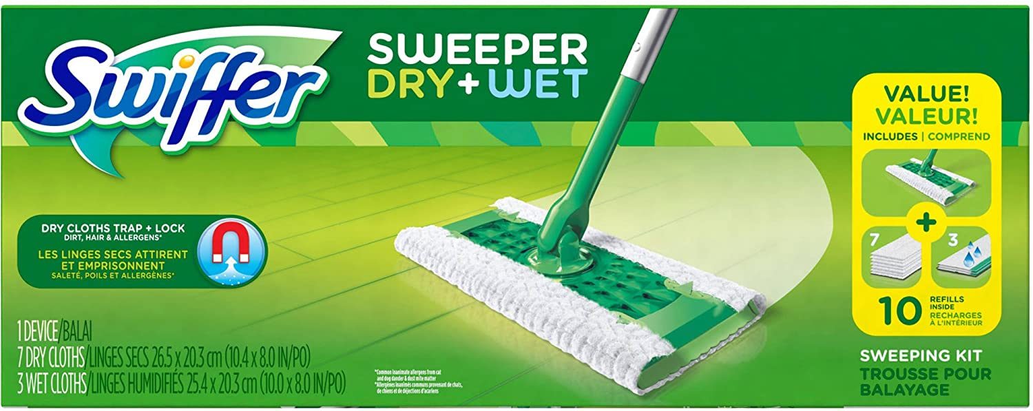 Swiffer Sweeper Dry + Wet Sweeping Kit, 11 pcs