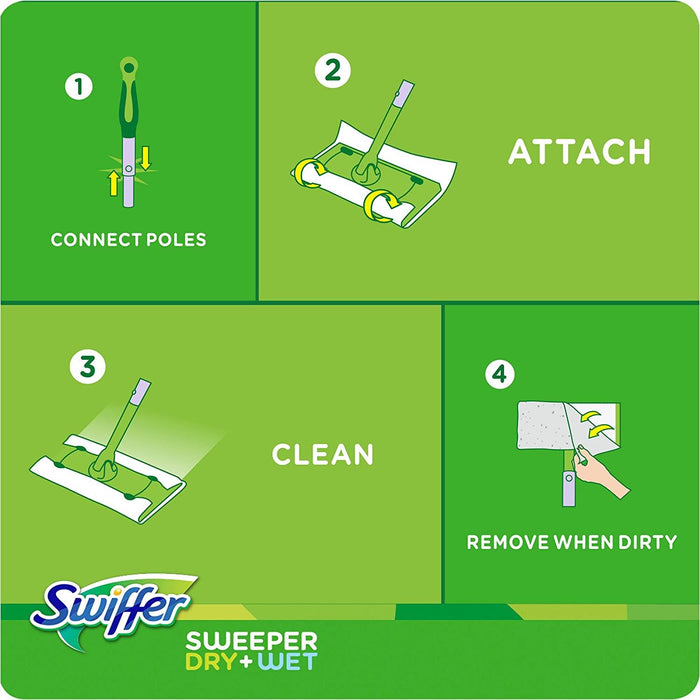 Swiffer Sweeper Dry + Wet Sweeping Kit, 11 pcs