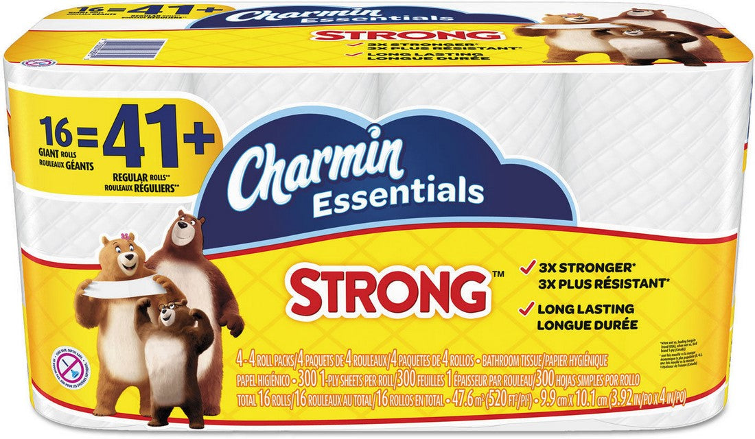 Charmin Essentials Strong Bathroom Tissue, 300 1-Ply Sheets, 16 ct