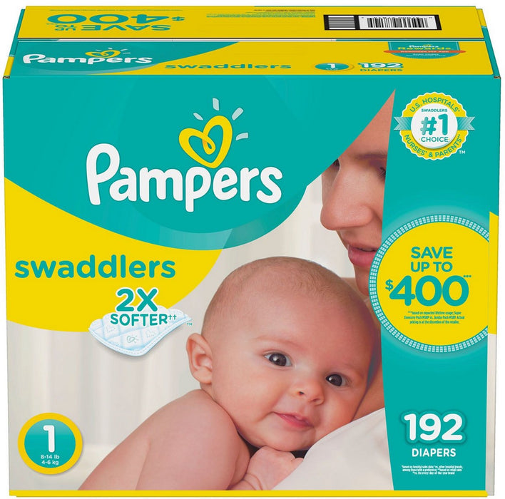 Pampers Swaddlers Diapers Size 1, 192 ct