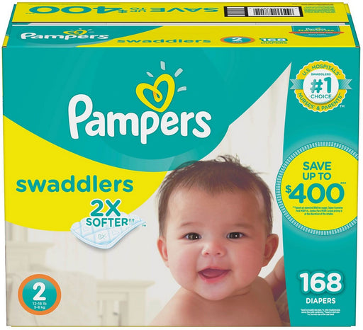 Pampers Swaddlers Diapers Size 2, 168 ct