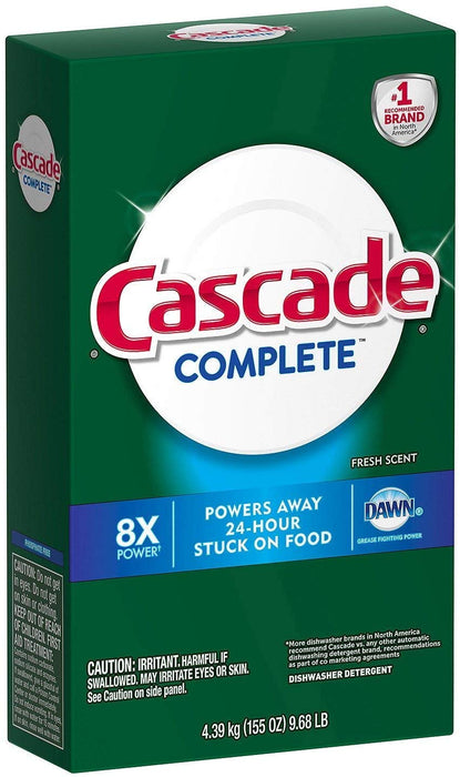 Cascade Complete Powder Dishwasher Detergent, Fresch Scent, 155 oz