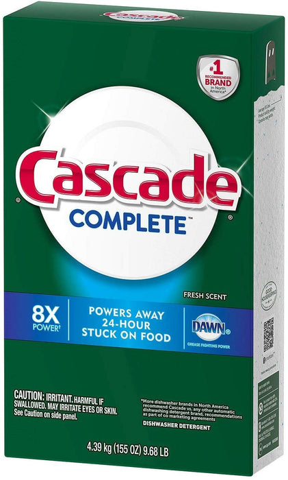 Cascade Complete Powder Dishwasher Detergent, Fresch Scent, 155 oz