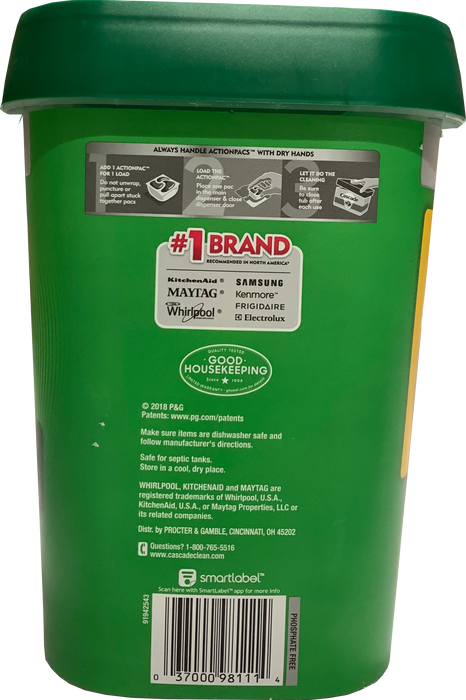 Cascade Original Dishwashing Detergent Actionpacs With Dawn, Fresh Scent, 107 ct