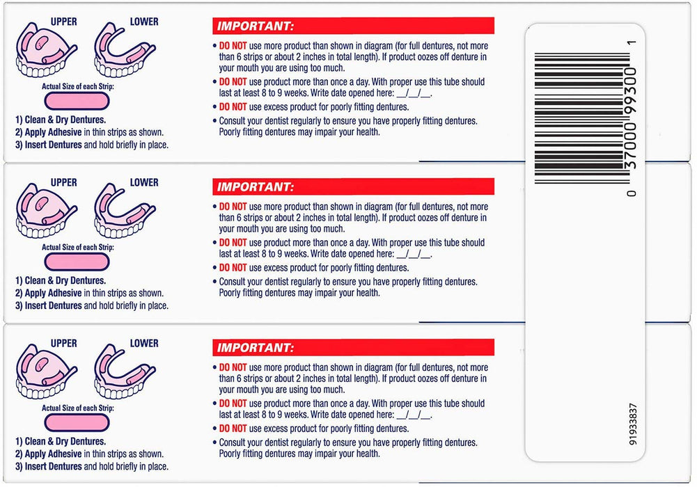 Fixodent Ultra Denture Adhesive Cream, 3-Pacl, 3 x 2.2 oz