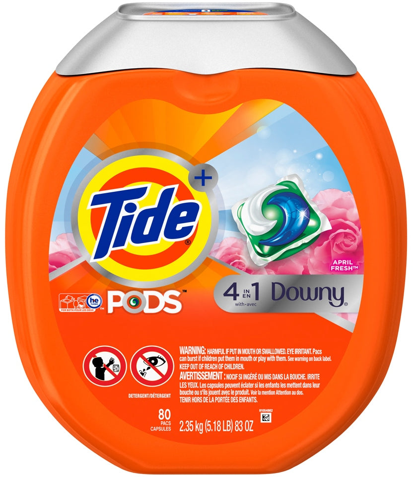 Tide 4 in 1 Downy Pods, April Fresh Scent, 80 ct
