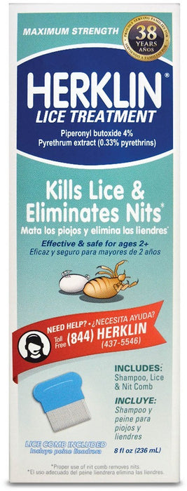 Herklin Lice Treatment Shampoo and Comb, 236 ml