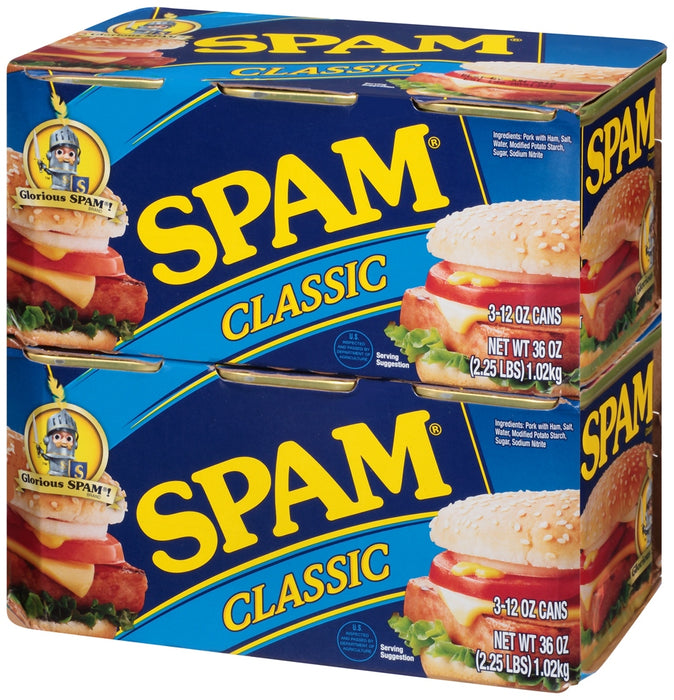 Spam Classic Luncheon Meat Value Pack, 3 x 12 oz