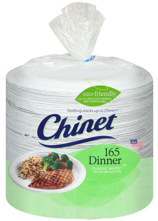 Chinet Classic White Dinner Paper Plates, 165 ct