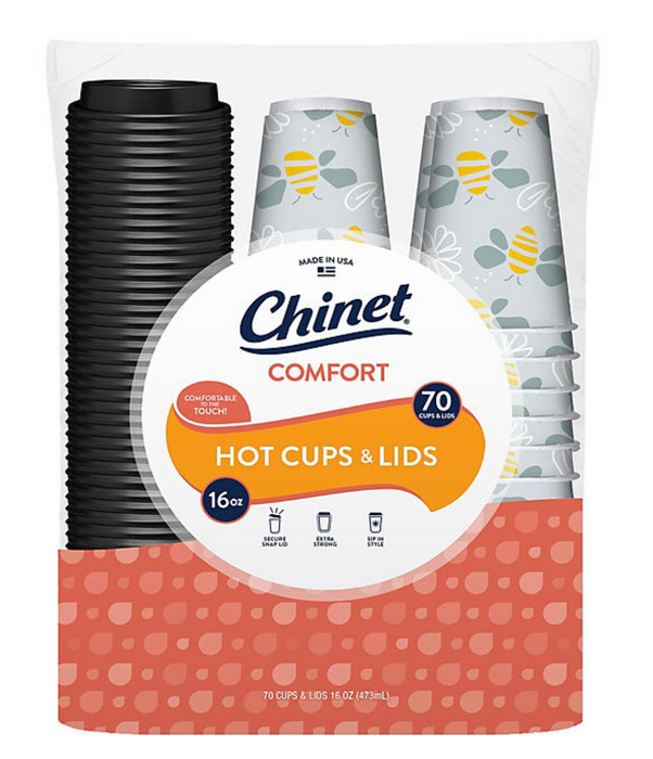 Chinet Comfort Cup Hot Cups & Lids , 70 x 16 oz