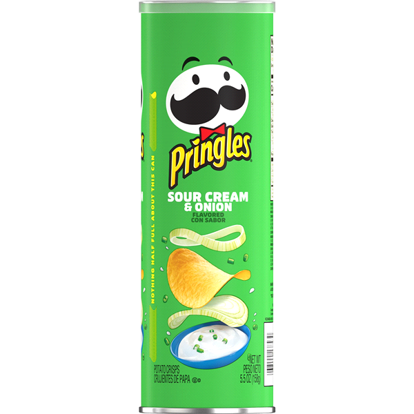 Pringles Potato Crisps Chips, Sour Cream & Onion Flavored , 158 gr