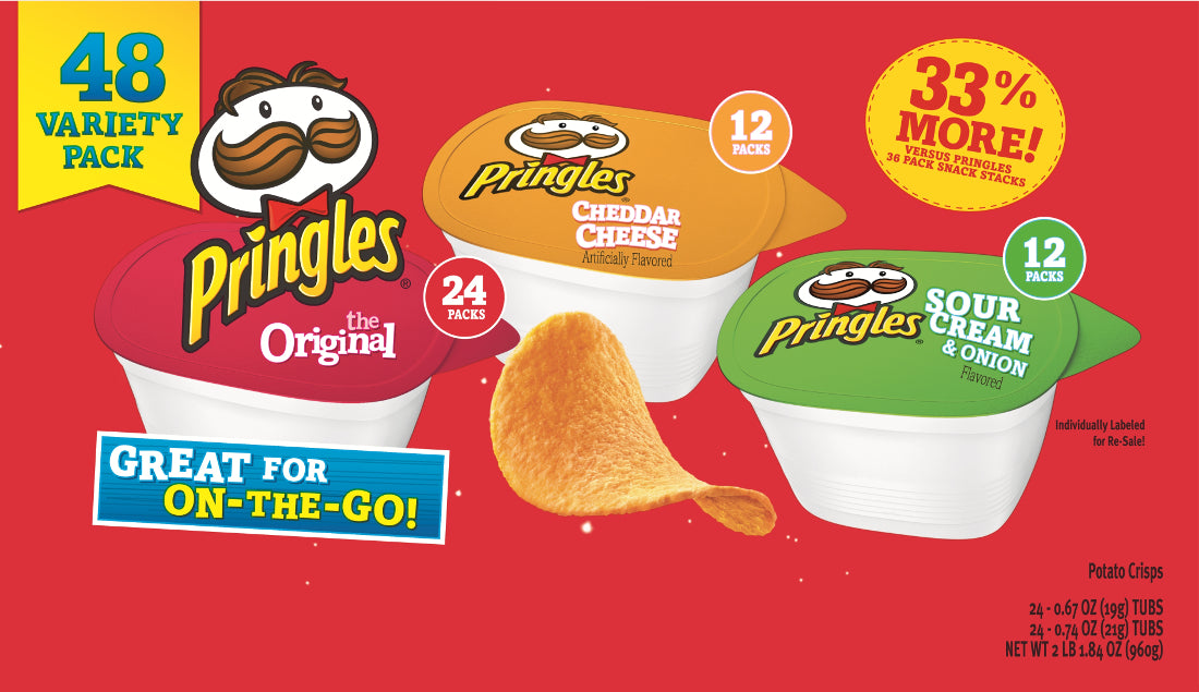 Pringles Potato Chips, Variety Pack, 48 ct