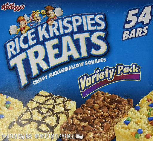 Kelloggs Rice Krispies Treats Crispy Marshmallow Squares, Variety Pack, 54 x 0.78 oz