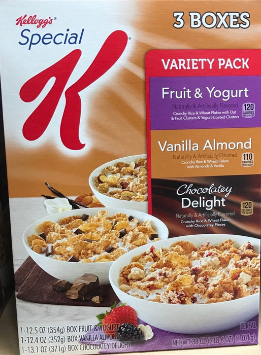 Kellogg's Special K Variety Pack, Fruit & Yogurt, Vanilla Almond and Chocolatey Delight, 38 oz