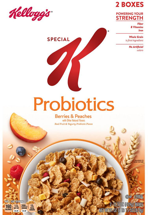 Kellogg's Special K Probiotics, Berries & Peaches, 2-Pack, 2 x 15.5 oz