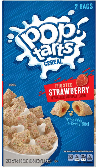 Kellogg's Pop Tarts Frosted Strawberry Cereal Value Pack, 2 x 20 oz