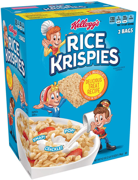 Kellogg's Rice Krispies Breakfast Cereal, 2-Pack, 42 oz