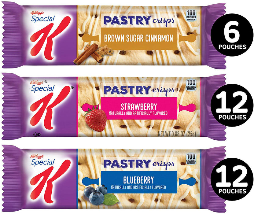 Kellogg's Special K Pastry Crisps Pouches, Variety Pack, 60 ct