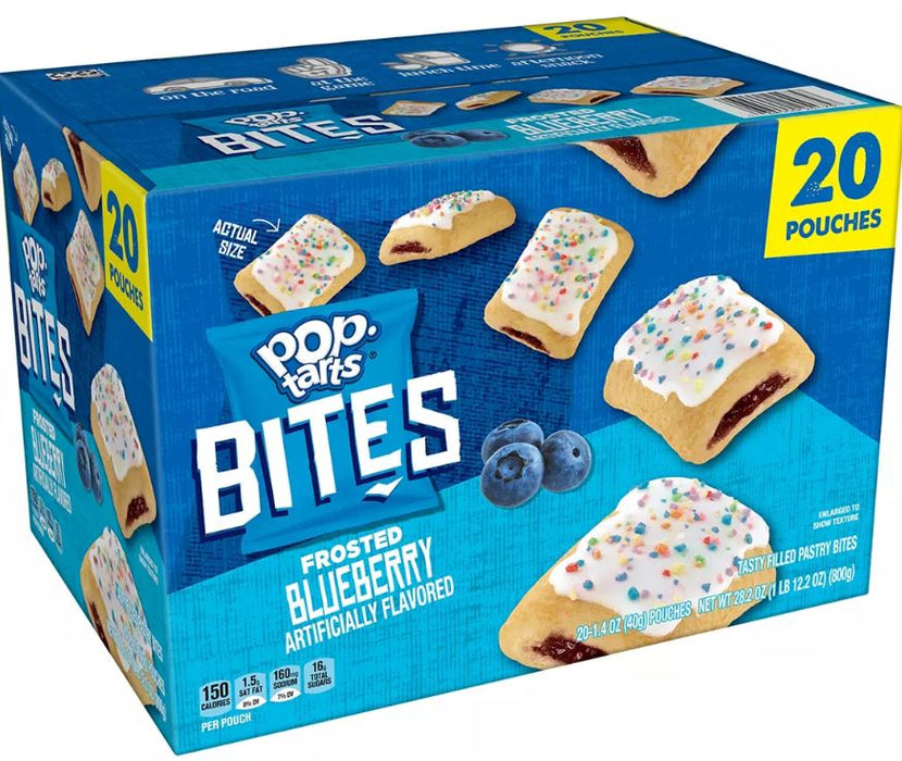 Pop-Tarts Bites, Frosted Blueberry Flavor, Value Pack, 20 x 1.4 oz