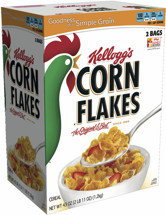 Kellogg's Corn Flakes, The Original, 2 bags - 21.5 oz