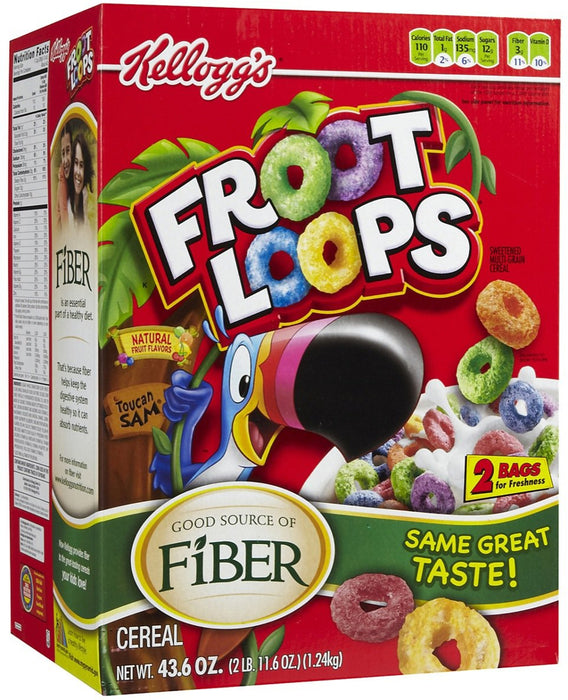 Kellogg's Froot Loops, 2 bags - 21.8 oz