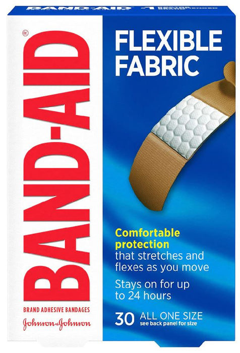 Band-Aid Fabric Adhesive Bandages, All One Size 3/4 Inch , 30 ct