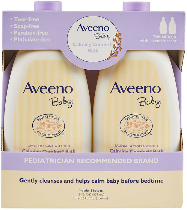 Aveeno Baby Calming Comfort Bath Wash, 2-Pack, 2 x 18 oz