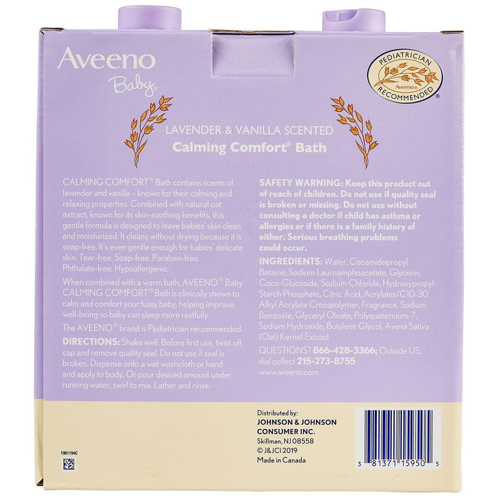 Aveeno Baby Calming Comfort Bath Wash, 2-Pack, 2 x 18 oz